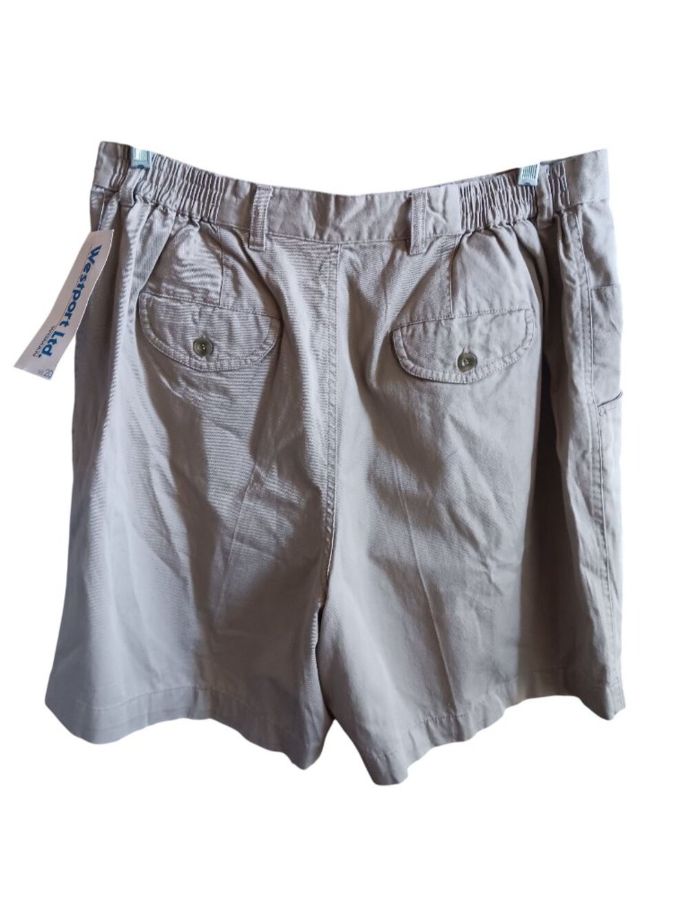 NWT Preppy sz 20 34" Vintage Womens High-Waist Cotton Shorts Westport Ltd.  Tan